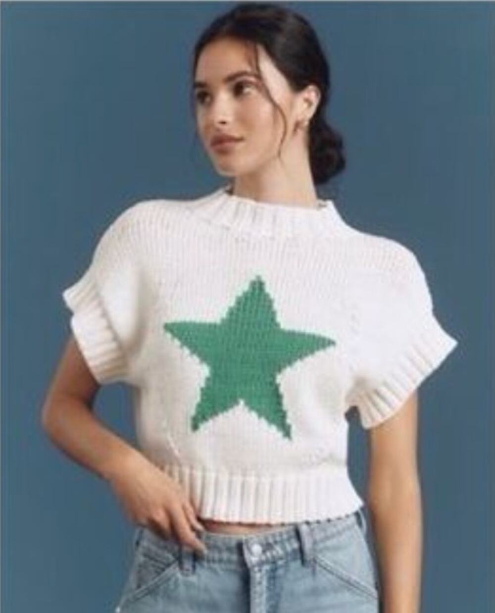 Anthropologie Maeve The Pippa Mock Cap Sleeve Sweater Medium